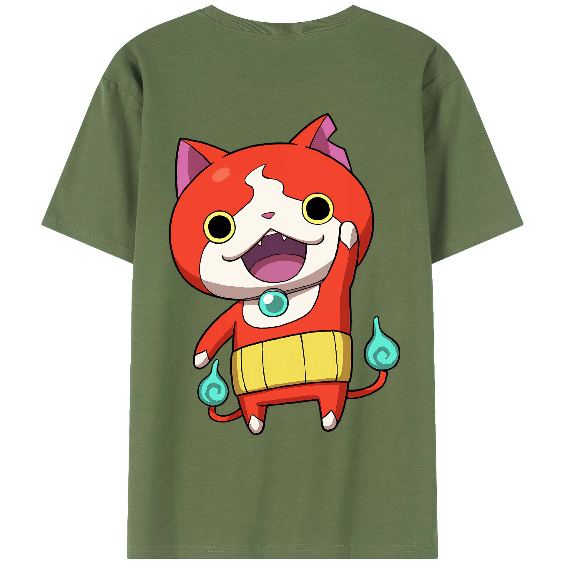 （画像用） 妖怪ウォッチ Yo-kai Watch 綿100％ メンズ半袖Tシャツ（バックプリント） 通気性
